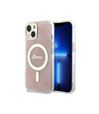 Guess ümbris iPhone 14 Plus 6.7 GUHMP14MH4STP roosa kõva ümbris Magsafe IML 4G jaoks