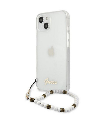 Guess ümbris iPhone 13 Pro / 13 6.1 GUHCP13LKPSWH läbipaistev kõva ümbris White Pearl