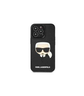 Karl Lagefeldi ümbris iPhone 14 Pro 6.1 KLHCP14LKH3DBK must kõva ümbris 3D kummist Karli pea