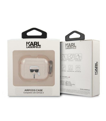 Karl Lagerfeldi ümbris AirPods 3 jaoks KLA3UKHGD kuldne sära Karli pea