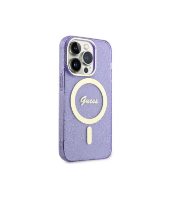 Guess ümbris iPhone 14 Pro Max 6.7 GUHMP14XHCMCGU lilla kõvaümbrisele Magsafe IML Glitter Gold