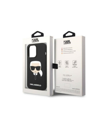 Karl Lagerfeld ümbris iPhone 14 Pro Max 6.7 KLHMP14XSLKHBK must kõva ümbris Silikoon Karl's Head Magsafe