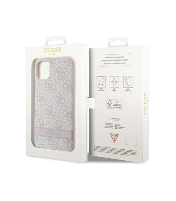 Guess ümbris iPhone 11 GUHCN61P4SNP roosa HC 4G Stripe jaoks