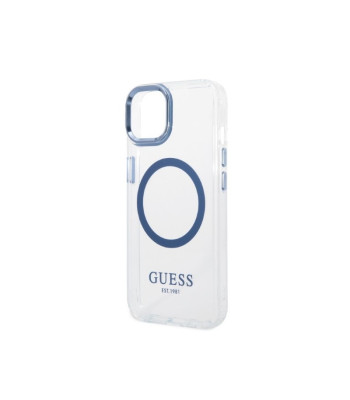 Guess ümbris iPhone 14 Plus 6,7 GUHMP14MHTRMB sinine kõva ümbris Metal Outline Magsafe