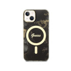 Guess ümbris iPhone 14 6.1 GUHMP14SHTMRSK must kõva ümbris Magsafe IML Golden Marble