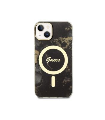 Guess ümbris iPhone 14 6.1 GUHMP14SHTMRSK must kõva ümbris Magsafe IML Golden Marble