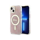 Guess ümbris iPhone 14 Pro 6.1 GUHMP14SH4STP roosa kõva ümbris Magsafe IML 4G