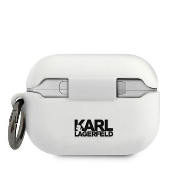 Karl Lagerfeldi ümbris "AirPods Pro" KLACAPSILGLWH valge silikoon Iconic