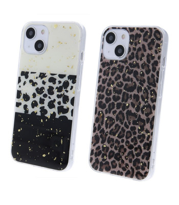 Gold Glam ümbris iPhone 13 Pro 6.1 Leopard Print 2 jaoks