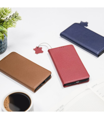 Geniune Leather Smart Pro ümbris iPhone 14 Plus 6.7 jaoks maroonis