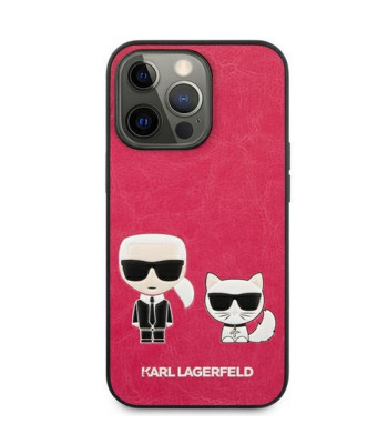 Karl Lagerfeldi ümbris iPhone 13 Pro Max 6.7 KLHCP13XPCUSKCP fusia kõva ümbris Iconic Karl - Choupette