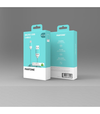 PANTONE kaabel USB - microUSB 1,5 m 2,4 A PT-MC001-5 Teal 3242C