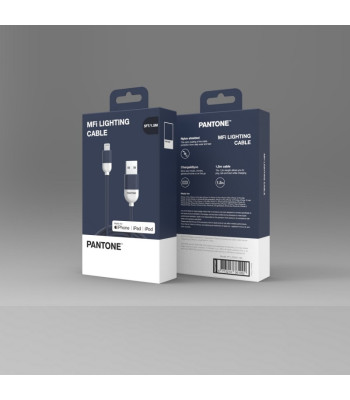 PANTONE MFi kaabel USB - Lightning 1,5 m 2,4A PT-LCS001-5 Navy 2380C