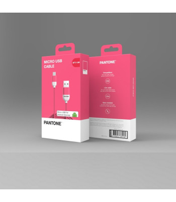 PANTONE kaabel USB - microUSB 1,5 m 2,4A PT-MC001-5 Pink 184C