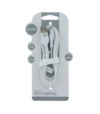 "Setty" USB - "Lightning" kaabel 1,2 m 2A KNA-L-1,220 valge