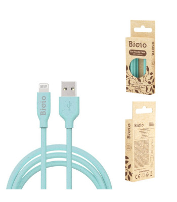 Bioio kaabel USB - Lightning 1,0 m 2,4A sinine