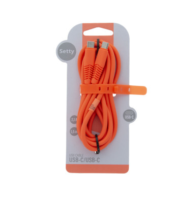 Setty kaabel USB-C – USB-C 1,5 m 2,1A KSC-C-1,5210 oranž